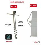 Plaj Kamp Deniz 2 Li Set Şemsiye Çantası Demir 48 Cm Kazık