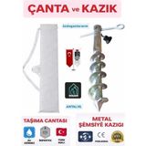 Plaj Kamp Deniz Şemsiye Çantası Kazık, Metal, Bej