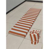 Plaj Minderi 180X45 Cm, Şezlong Minderi, Deniz Minderi, Kamp Minderi, Katlanır Minder, Kamp Matı - Turuncu - Beyaz