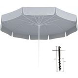 Plaj Şemsiyesi 200CM Çap, 10 Telli + Şemsiye Sabitleme Kazığı (47 Cm) - Çok Renkli - Standart