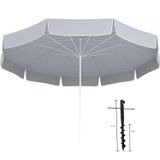 PLAJ ŞEMSİYESİ 200CM ÇAP, 10 TELLİ + ŞEMSİYE SABİTLEME KAZIĞI (47 CM)