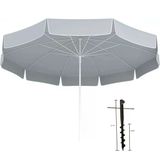 PLAJ ŞEMSİYESİ 200CM ÇAP, 10 TELLİ + ŞEMSİYE SABİTLEME KAZIĞI (47 CM)