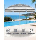 Plaj Şemsiyesi Balkon Bahçe Güneş Şemsiyesi 200cm 10 Telli Uv Korumalı Gri
