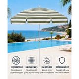 Plaj Şemsiyesi Balkon Bahçe Güneş Şemsiyesi 200cm 10 Telli Uv Korumalı Yeşil