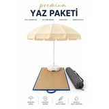 Plaj Yaz Paketi, Şemsiye+Hasır Mat+Bidon+Kılıf