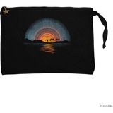 Plak - Summer Song Siyah Clutch Astarlı Cüzdan / El Çantası - 25x18cm