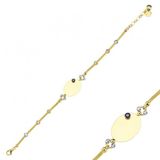 Plaka Altın Bileklik Oval 14k Gold Dorikalı