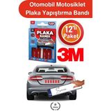 #Plakabandı Otomobil Motosiklet Plaka Yapıştırma Bandı 3M Vhb Çift Taraflı Çok Güçlü Suya Dayanıklı 12 Adet Gri 95X30 Mm
