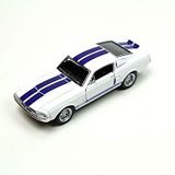 Plakalı 1967 Shelby GT-500 1:38 Model Araba Beyaz KT5372D