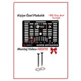 Plakamatik Kişiye Özel Isimli 1 Adet Motosiklet Logo Uv Kabartmalı Siyah Takmatik Motor Plakalık