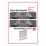 Plakamatik Kişiye Özel İsimli 2 Adet Araç Logo Kabartmalı Siyah Oto Plakalık