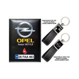 Plakanıza Özel Opel Logolu Siyah Ruhsat Kabı Ve Anahtarlık