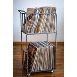 Plaklık Plak Düzenleyici Metal Organizer Kitaplık Mat siyah