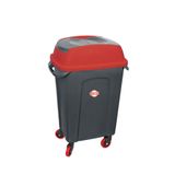 Planet Hippo Çöp Kovası Antrasit 70 LT Tekerlekli Kırmızı