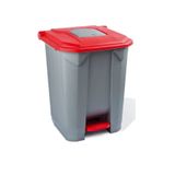 Planet Konteyner Bahçe Çöp Kovası 50 Lt.Tekerlekli Kırmızı Kapak