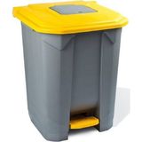 Planet Konteyner Bahçe Çöp Kovası 50 Lt.tekerlekli Sarı Kapak - Çok Renkli