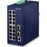 Planet PL-IGS-4215-16T2S 16 Port Gigabit Ethernet 2 Port SFP Yönetilebilir Endüstriyel Switch