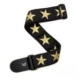 Planet Waves 20T05 Gold Star Dokuma Gitar Askısı (Başlangıç/Orta Seviye) | 50Mm Genişlik, Ayarlanabilir Uzunluk Ve Şık Yıldız Desenli Tasar�