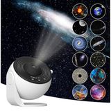 Planetaryum Galaksi Projektörü Gece Lambası - 12 Adet Full HD Uzay Projeksiyon Diski, Ayarlanabilir Odak Uzunluğu, Zamanlayıcılı, Çocuklar İçin Planetaryum Gökyüzü Projektör Gece Lambası