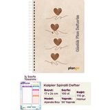 Plango Kalplerin Dansı Spiralli Günlük Planlama Defteri - 100 Sayfa - 17X24 Planlayıcı Defter