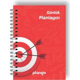 Plango Kırmızı Hedef Günlük Planlayıcı Defter - Daily Planner - Ders Çalışma Planlayıcı Defteri - Planlama Defteri