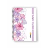 Plango Mor Çiçekler Spiralli Günlük Planlama Defteri - Planlayıcı Defter
