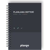 Plango Siyah - Gri Günlük Planlayıcı Defter - Daily Planner - Ders Çalışma Planlayıcı Defteri - Planlama Defteri