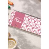 Plango Tarihsiz Spiralli Haftalık Masaüstü Planlayıcı - KALPLER - 10x30 cm