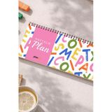 Plango Tarihsiz Spiralli Haftalık Masaüstü Planlayıcı - Karışık Harfler - 10x30 cm