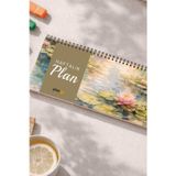 Plango Tarihsiz Spiralli Haftalık Masaüstü Planlayıcı - NİLÜFER LOTUS - 10x30 cm