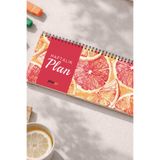 Plango Tarihsiz Spiralli Haftalık Masaüstü Planlayıcı - PORTAKAL - 10x30 cm