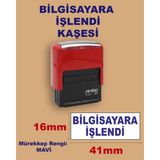 Plankton Tasarım Bilgisayara İşlendi Kaşesi, 911 (41mm*16mm) Otomatik Kaşe - Mavi