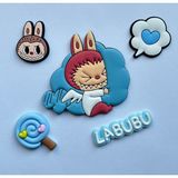 Plankton Tasarım Labubu Sticker 3 Boyutlu Özel Üretim (5'li Set) - Mavi