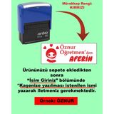 Plankton Tasarım Öğretmen Kaşesi - Aferin, 912 (51mm*19mm) Otomatik Kaşe - Kırmızı