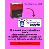 Plankton Tasarım Öğretmen Kaşesi - Aferin, 912 (51mm*19mm) Otomatik Kaşe - Mavi