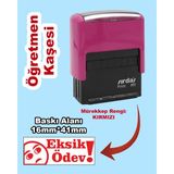 Plankton Tasarım Öğretmen Kaşesi - Eksik Ödev, 911 (16mm*41mm) Kırmızı Keçeli Otomatik Kaşe