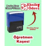 Plankton Tasarım Öğretmen Kaşesi - Eksik Ödev, 912 (51mm*19mm) Otomatik Kaşe - Kırmızı
