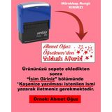 Plankton Tasarım Öğretmen Kaşesi - Öğretmen'den Yıldızlı Aferin, 912 (51mm*19mm) Otomatik Kaşe - Kırmızı