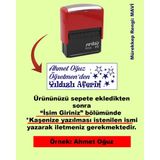 Plankton Tasarım Öğretmen Kaşesi - Öğretmen'den Yıldızlı Aferin, 912 (51mm*19mm) Otomatik Kaşe - Mavi