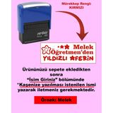 Plankton Tasarım Öğretmen Kaşesi - Yıldızlı Aferin, 912 (51mm*19mm) Otomatik Kaşe - Kırmızı