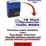 Plankton Tasarım Öğretmen Kaşesi - Yıldızlı Aferin, 912 (51mm*19mm) Otomatik Kaşe - Mavi