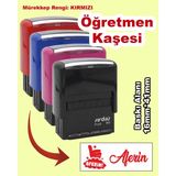 Plankton Tasarım Öğretmen Motivasyon Kaşesi - Aferin, 911 (16mm*41mm) Kırmızı Keçeli Otomatik Kaşe