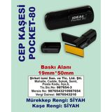 Plankton Tasarım Şirket/Firma Cep Kaşesi Pocket-80 (50mm*19mm) Siyah Keçeli Siyah Kaşe