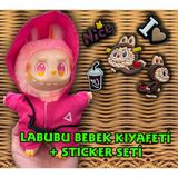 Plankton Tasarım Squid Game Labubu Kıyafeti ve Aksesuar - Sticker Seti Hediye (Bebek dahil değildir)