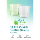 plant-home 17 Pot Orkide Üretim Saksısı - Tropikal Bitki ve Köklü Bitkiler İçin Özel Üretim Saksısı 2 Adet