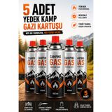 plant-home 5 Adet Kamp Gaz Kartuşu 400 ML | Kartuşlu Ocak ve Pürmüz Uyumlu | Butan Gaz Tüpü | Yedek Kamp Gazı Seti