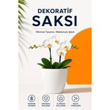 Plant-Home Dekoratif Saksı Orkide Saksısı | Modern Minimal Tasarım, Drenajlı, Dayanıklı Plastik Saksı - Beyaz