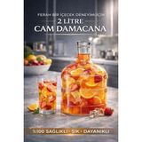 Plant Home Power Mix 2 Litre Cam Damacana Sürahi -Soğuk Içecek & Detoks Suyu Şişesi