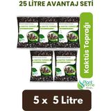 Plant Home Power Mix 25 Lt Kaktüs ve Sukulent Toprağı - 5x5 Lt Paket | Hızlı Drenaj | Hava Alan Karışım
