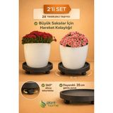 Plant Home Power Mix 2’li Set Tekerlekli Saksı Altlığı – Bitki, Damacana ve Hava Difüzörü Için Çok Amaçlı Taşıyıcı